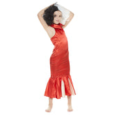 Kinder Cruella Cosplay Kostüme Halloween Karneval Rot Kleid